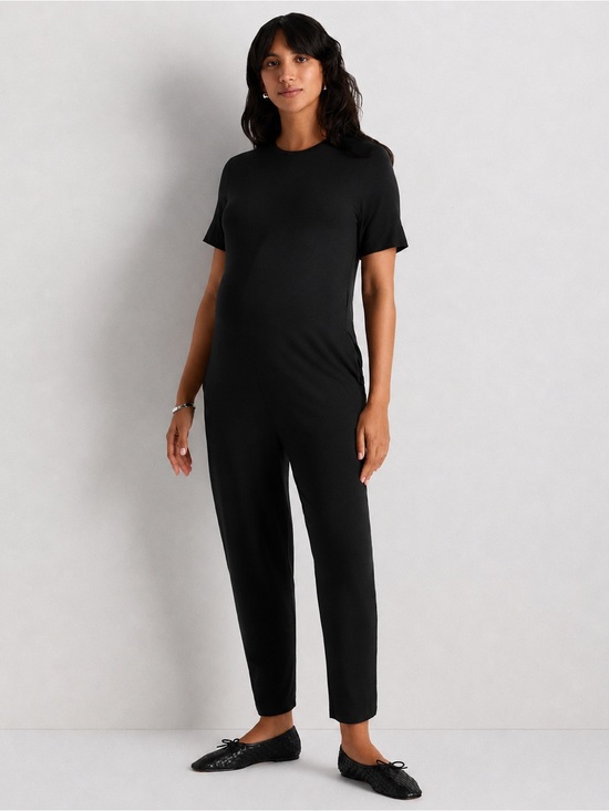 Quince Pants - NEW Quince Bamboo Jersey Maternity Everyday Jumpsuit Black Womens Small NWT Soft